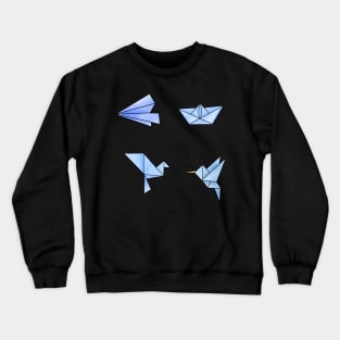 Blue Origami Sticker Pack Crewneck Sweatshirt